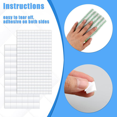 1320Pcs Square Foam Sided Adhesive Sticker Set 3D Pop White 2-Side Foam Tapes Scrapbook Supplies DIY Crafts Office Accessories Foam Strips with Ad...