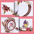 Kaiyuan Dynasty Tea Cup Glass Coffee Mugs Enamel Rose Flower Butterfly Drinking Cups with Spoon Set for Birthday Wedding Red Rose Tall Mug 12oz...