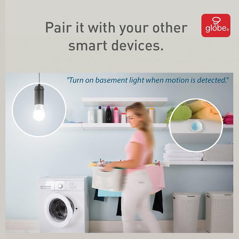 Globe Electric Wi-Fi Smart Motion Detector, No Hub Required, Battery Operated, White,50026...