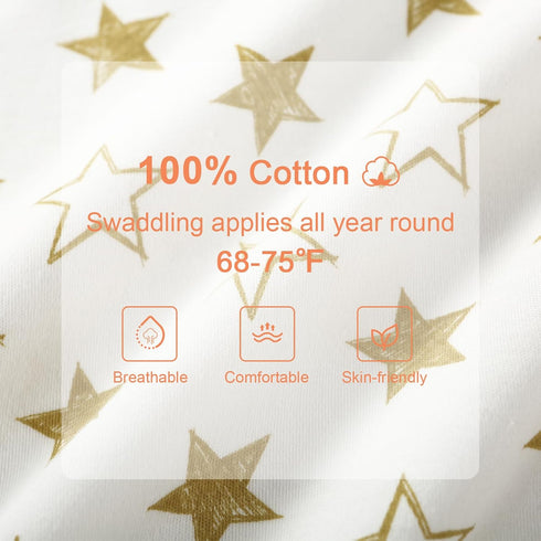 Baby Swaddle Warp Adjustable 3 Pack 100% Cotton Newborn Swaddle Blanket for Boy Girl Comfortable and Soft Green 3-6 Months...