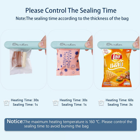 Mini Chip Bag Sealer, Portable Bag Sealer Heat Seal, Reusable Handheld Kitchen Bag Resealer for Chip Bags, Foil Bags, Mylar Bags (Black)...