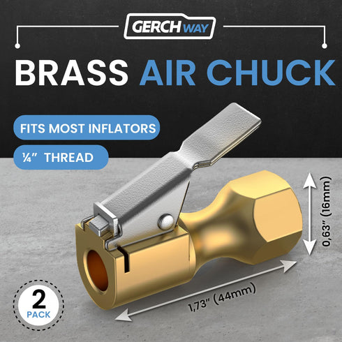 Air Chuck for Tires, Heavy Duty Lock On Tire Inflator Chuck with Clip - Open Flow...