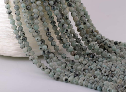 Natural Stone Beads 100pcs Round Genuine Real Stone Beading Loose Gemstones Hole Size 1mm DIY Smooth Bead for Bracelet Necklace Earrings Jewelry M...