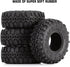 INJORA 1.0 Tires Soft Rubber Crawler Wheel Tires for 1/18 TRX4M SCX24 Gladiator Bronco C10 JLU Deadbolt B17 Axial 1/24 1/18 Tracked car,4PCS,T1005...