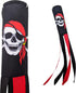 Pirate Skull and Bones Windsock | Durable Outdoor Hanging Decoration | Yard, Garden, Patio, Halloween and More | 60 Inch...