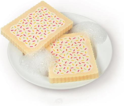 Genuine Fred SLOP TARTS, Set of 4, Compressed Kitchen Sponges, Expands when wet, Clever and quirky kitchen accessory...