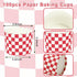100Pcs Red Plaid Paper Baking Cups White Red Checkered Cupcake Wrappers Scalloped Edge Cupcake Muffin Cases for Party Supplies...