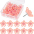 25Pcs Cherry Blossoms Push Pins, Pink Resin Glitter Flower Push Pins Decorative Thumb Tacks for Wall Hangings, Bulletin Board,Maps, Office Wall...