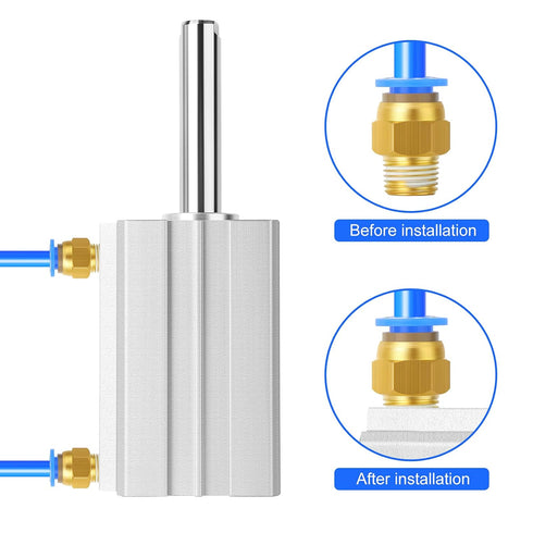 TAILONZ PNEUMATIC 32mm Bore 50mm Stroke Pneumatic Small Thin Cylinder Aluminum Pneumatic Air Cylinder SDA32-50...