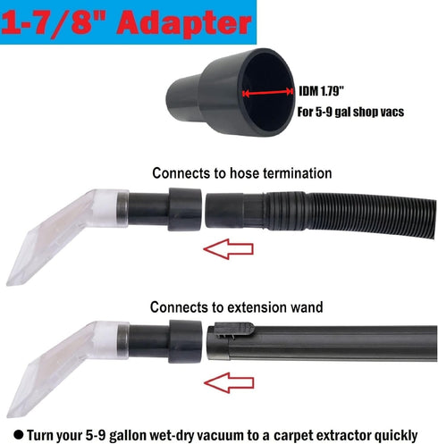 Universal Compatible with All Shop Vacs Extractor Attachment with 2-1/2" & 1-7/8" & 1-1/4" Adapters Auto Detailing Vacuum Cleaner Extraction Acces...