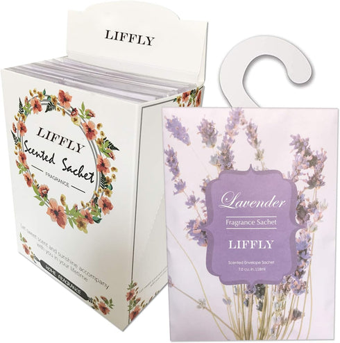 8 Large Packs Lavender Scented Sachets Bag with Hanger for Drawer and Closet Xmas Gift...