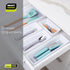 Smart Design Plastic Drawer Organizer - Set of 3-6.75 x 3.75 Inch - Non-Slip Lining and Feet - BPA Free - Utensils, Flatware, Office, Personal Car...
