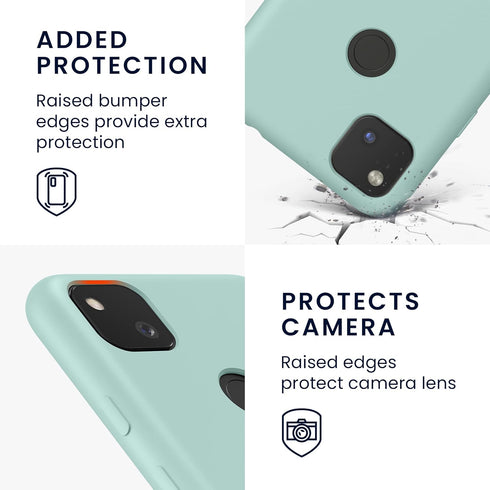 kwmobile Case Compatible with Google Pixel 4a Case - TPU Silicone Phone Cover with Soft Finish - Mint Matte...