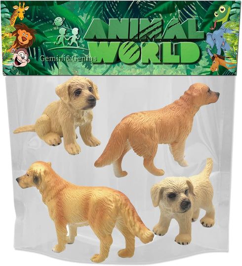 Gemini&Genius Dog Toys for Kids, Golden Retriever Family Playset, Detail and Realistic Puppy Action Figures, Pet Doggy Toys, 2-4 Inches Length - B...