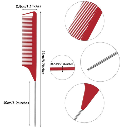 WILLBOND Magnetic Wrist Sewing Pincushion Wrist Magnetic Pin Holder Wristband Pin Cushion Holder with 3 Pcs Stainless Steel Pintail Comb Rat Tail ...