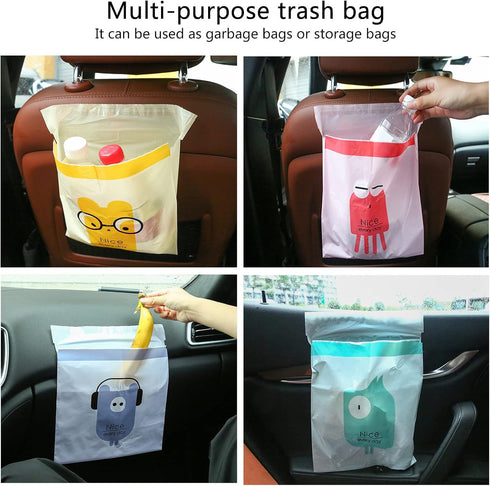 60pcs Easy StickOn Disposable Car Trash Bags,Waterproof Garbage Bags,Durable Kitchen Storage...