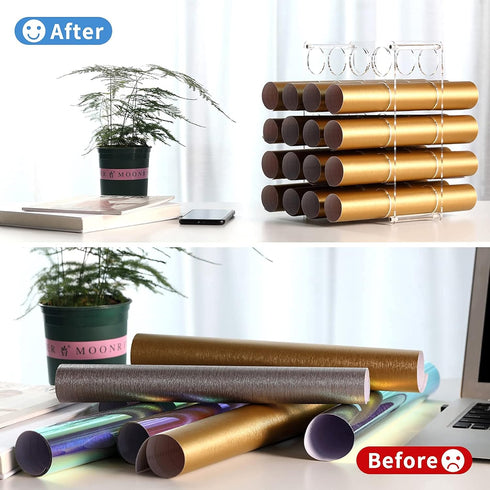 leevehold Vinyl Roll Storage Rack, Sturdy Vinyl Roll Holder, Vinyl Storage Organizer for Craft Room, 20-Holes | Aperture 2 Inch, Easy to Assemble ...