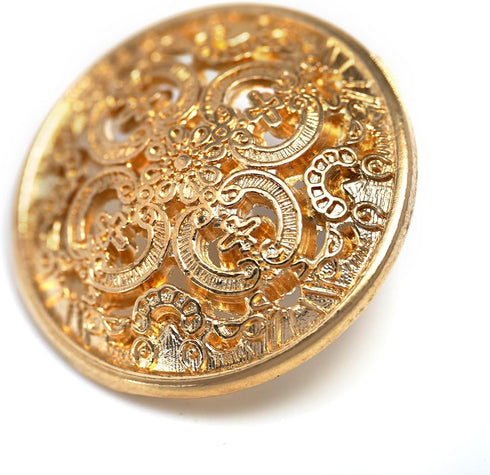 Vintage Hollow Embossed Metal Shank Sewing Buttons 20 Pcs - 18mm, 23/32"...