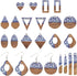 FASHEWELRY 20Pcs Classical Resin Wooden Earrings Charms Porcelain Flower Wood Earring Blanks Blue White Natural Wooden Pieces Earring Findings for...