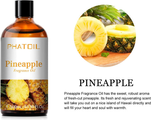 3.38FL.OZ Pineapple Fragrance Oils for Aromatherapy, Essential Oils for Diffusers for Home, Perfect for Diffuser, Yoga, Skin Care, DIY Candle and ...