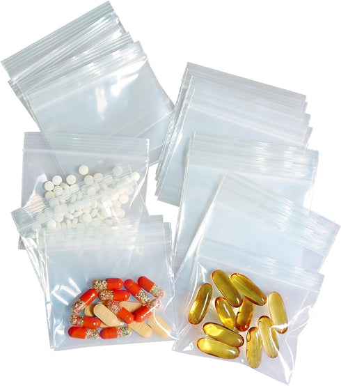100 Packs Pill Bags 6 mil Sturdy 3x2.75 inch Pill Pouches BPA Free Seal Waterproof Handy Reusable Pill Bags for Travel Small Plastic Bags for Pill...