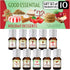 Good Essential - Professional Holiday Fragrance Oil Set Pack of 10 5ml Peppermint, Apple Cinnamon, Hot Chocolate, Cherry, Pumpkin Pie, Candy Cane,...