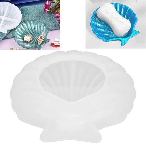 Shell Jewelry Tray Mold Seashell Storage Plate Silicone Mold for DIY Crafts...