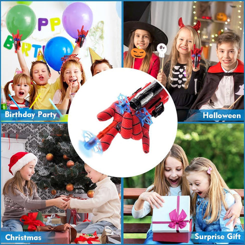 Spider Web Shooter, Superheroes Wrist Launcher Toy, Funny Children Educational Toys, Spider Gloves Man Cosplay Gift for Kids (Red)...