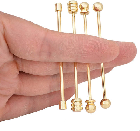 3PCS Copper Collar Bar Shirt Tie Necktie Pins Clip Clasp Lapel Stick Brooch Barbell Screw Cravat Pin...