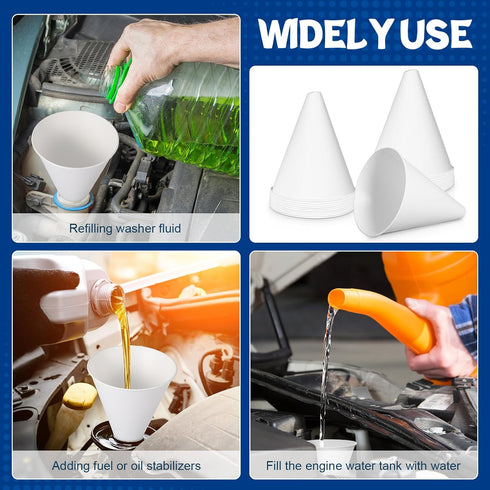 50 Pcs Paper Funnels for Motor Oil 6 oz Disposable Engine Oil Funnel Car Oil Funnels Paper Cone Funnel for Gas, Car Oil Change Fluid Automotive Us...