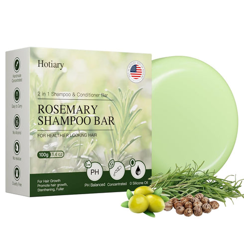 2 in 1 Rosemary Hair Regrowth Shampoo & Conditioner Bar, Prevent Hair Loss Deep Cleansing Rosemary Shampoo Bar for Fine & Oilly Hair & Scalp with ...