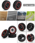 JIUWU 4-Pack Off-Road Wheels 12mm Hex Rc Wheels and Tires - High-Performance Upgrade for 1/10 Rc Tires Cars - Durable Plastic and Rubber Construct...
