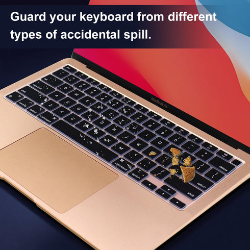 Silicone Keyboard Cover Skin for MacBook Air 13.3 inch A2337 M1 Released in Nov. 2020 US Layout Ultra Thin Protector Cover Skin NOT for 13.6" M4 M...