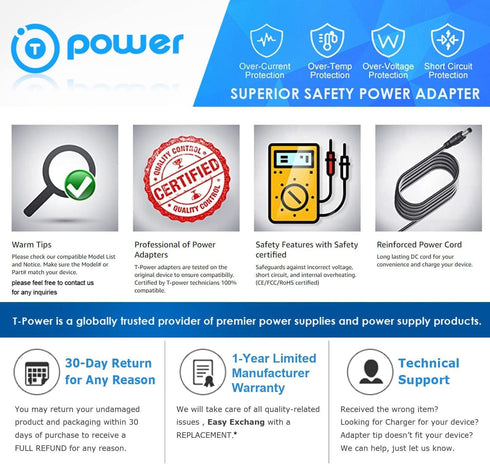 T-POWER 12V 5A Ac Dc Adapter Charger for Celestron Telescope LCM, NexStar SLT, NexStar SE, SkyProdigy, Advanced, Advanced VX, CPC GPS XLT, CPC Del...