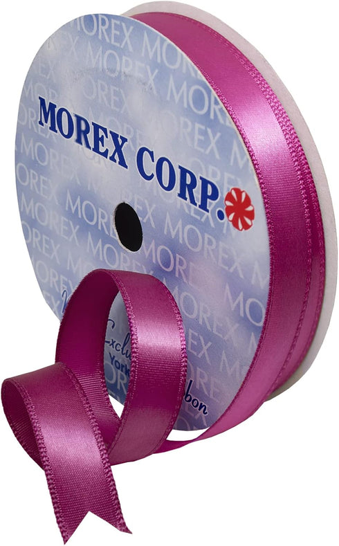 Morex Ribbon Wired Satin Ribbon, 5/8 inch by 10 yard, Magenta, 09603/10-169...