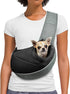 Dog Cat Sling Carrier, Adjustable Padded Shoulder Strap, with Mesh Pocket for Outdoor Travel (S - Up to 4 lbs, Black - Black)...