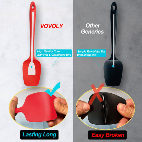 Silicone Spatula Set, High Heat Resistan Rubber Spoon Spatula, Non-Stick Spoonula with Seamless One Piece Design, Flexible Scrapers Baking Mixing ...