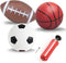 Soccer Basketball Football Small Sports Bouncy Balls with Hand Pump for Kids and Toddlers - (Pack of 3) 6-Inch Diameter Rubber Sport Ball Set for ...