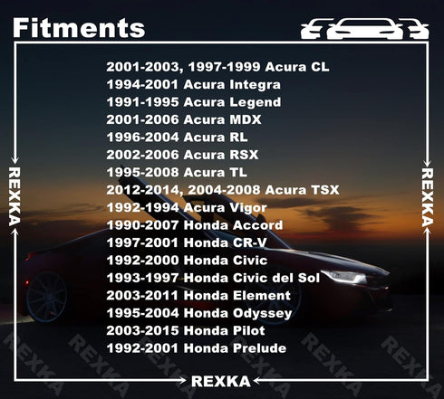 Rexka 20pcs Rocker Panel Moulding Clip for Honda Acura 91513-SM4-000 Accord, Civic, Civic Del Sol, Cr-v, Element, Odyssey, Pilot, Prelude, CL, Int...