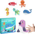 FLYINGSEEDS 6 Packs Marine Animals Shaped Wooden Jigsaw Puzzles, Beginner Puzzles for Toddlers, Montessori Learning Toys Preschool Educational Act...