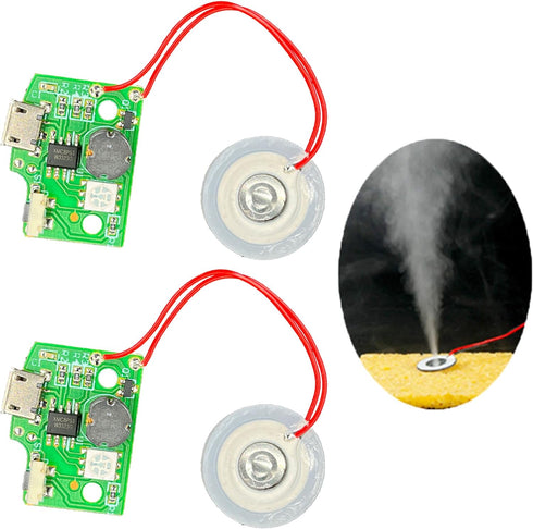 2 Pack Atomization Disc mist maker Ultrasonic Atomization Module Ultrasonic fogger DIY Humidifier with PCB 5V...