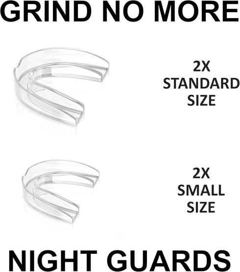 Small Mouth Guard for Women – 2 Sizes, Custom Fit, Non-Bulky, Moldable – (4) Mouth Guards for Teeth Grinding & Case – Comfortable Mouthguard, Dent...