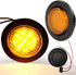 NEWSUN® 2PCS Premium 2.5" Round LED Trailer Lights,13 Amber LEDs Side Marker Lights, Clearance Lights Kits with Grommet & 2-Pin Plug - Universal f...