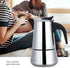 Stainless Steel Coffee Maker, Moka Pot Espresso Coffee Maker Stovetop Espresso Maker Portable Electric Heating Espresso Coffee Maker for Home Offi...