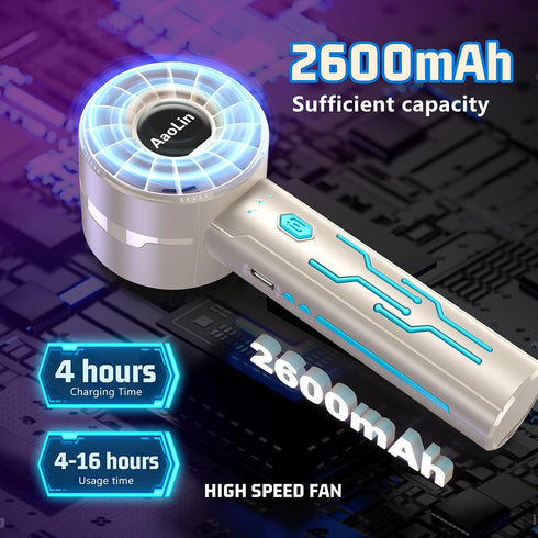 2pcs portable handheld fan personal fan portable neck fan small rechargeable fan usb mini small fan high speed motor lasts 4-16 hours 4-speed lany...