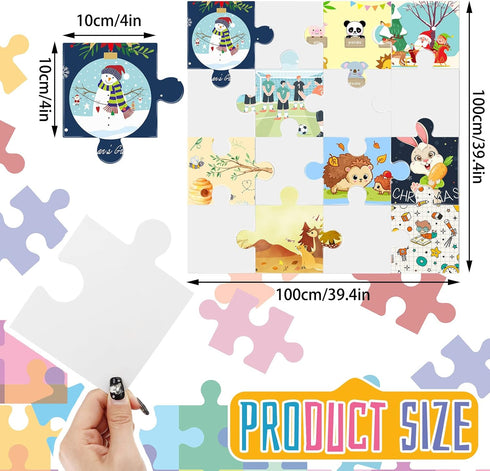 Junkin 100 Pcs Large Blank Puzzle Puzzle Pieces Cutouts DIY Make Your Own Puzzle Kit Paper Puzzle Kit for Classroom Decor Bulletin Board School DI...