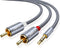 JSAUX 4ft/1.2M Aux to RCA Headphone Male to Male Jack Adapter Nylon Braided 1/8 to RCA Audio Y Cord for Smartphones, MP3, Tablets, Speakers, HDTV ...