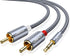 JSAUX 4ft/1.2M Aux to RCA Headphone Male to Male Jack Adapter Nylon Braided 1/8 to RCA Audio Y Cord for Smartphones, MP3, Tablets, Speakers, HDTV ...