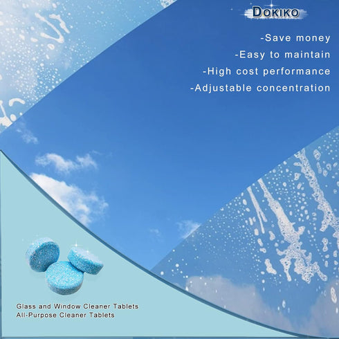 100 PCS Glass Cleaner Refill Tablets,Glass Cleaner Tablets, Window Cleaner Refill Tablets, 100 Concentrated Dissolvable,1 Pack Makes 100 * 16 fl o...
