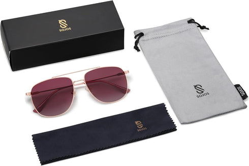 SOJOS Polarized Aviator Sunglasses Womens Men Trendy Designer Shades SJ1218...